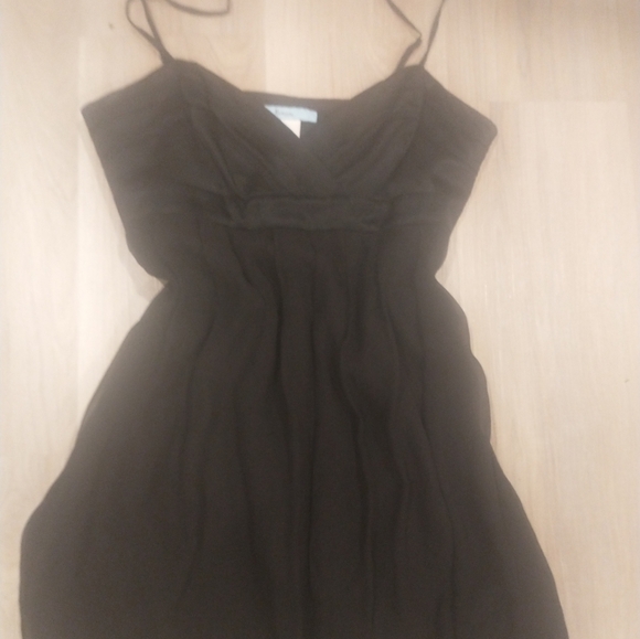 Sexy mini Black silk babydoll dress - Picture 2 of 8